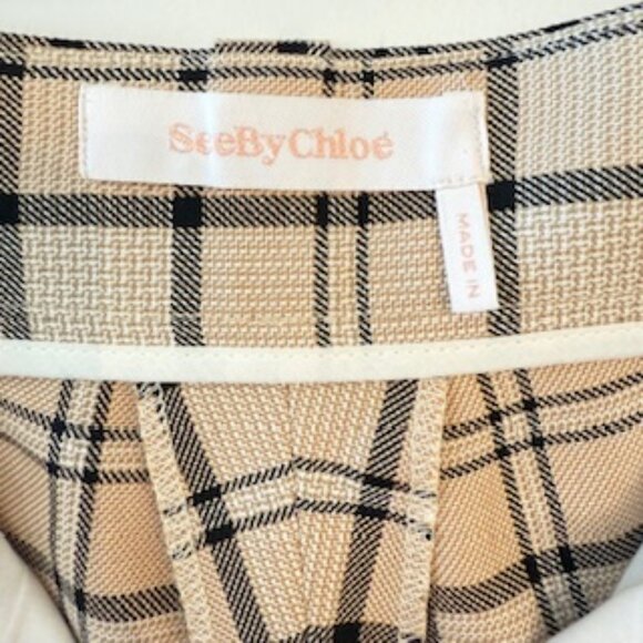 See by Chloe Checked Twill Trousers in natural French 40/US 8 - Picture 4 of 6